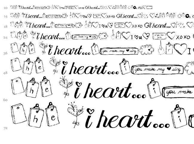 MTF I Heart Sketches font waterfall